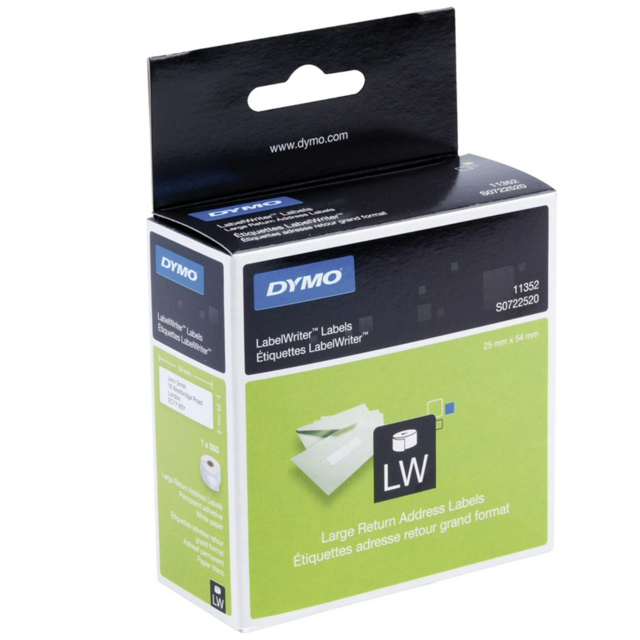 DYMO® Labels LabelWriter 54 x 25 mm, labels per PK 1 x 500 pieces