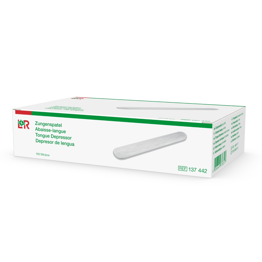 L+R Zungenspatel Holz, unsteril, 100 Stk.