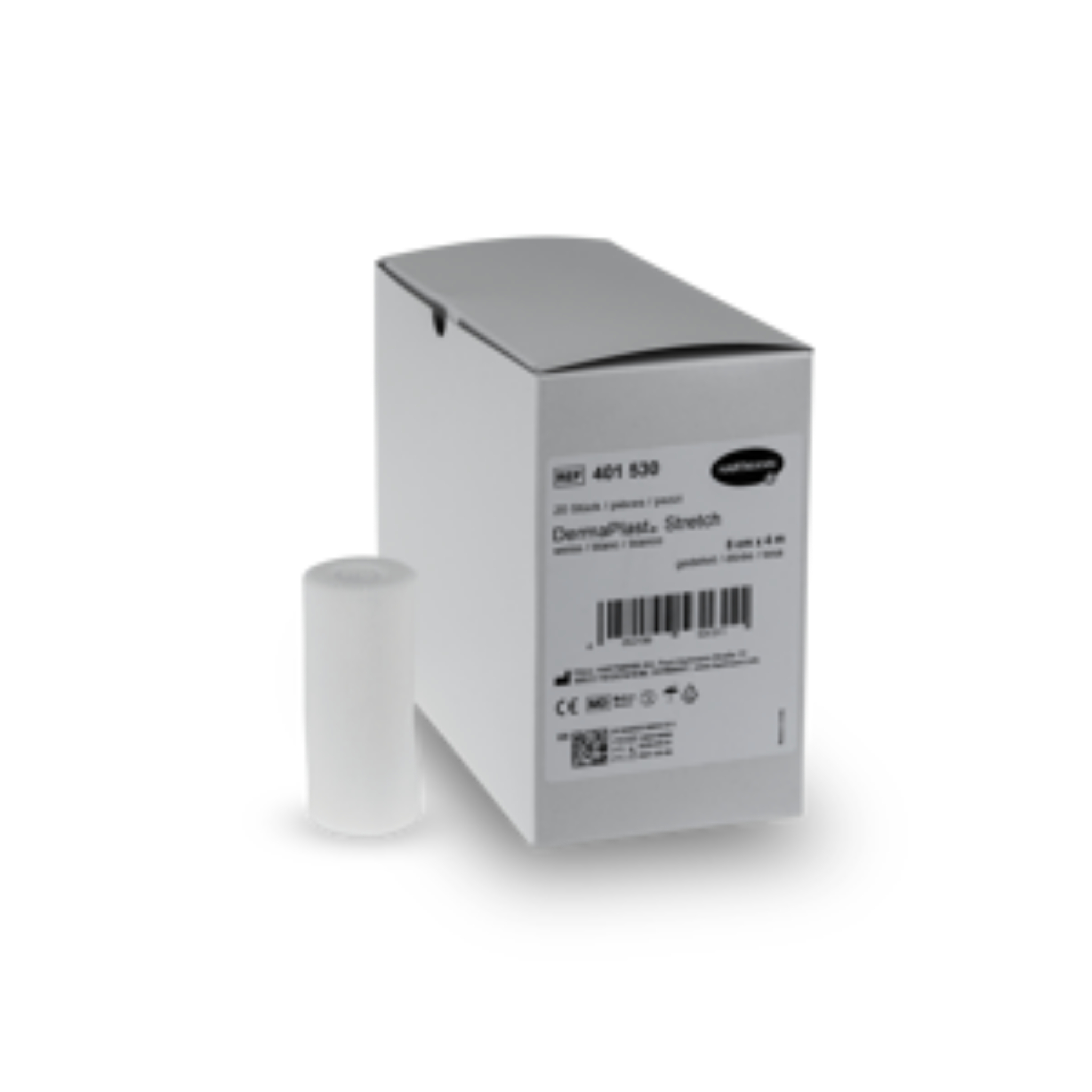 DermaPlast Stretch elastische Binde, weiss 4 m x 8 cm, 20 Stk.