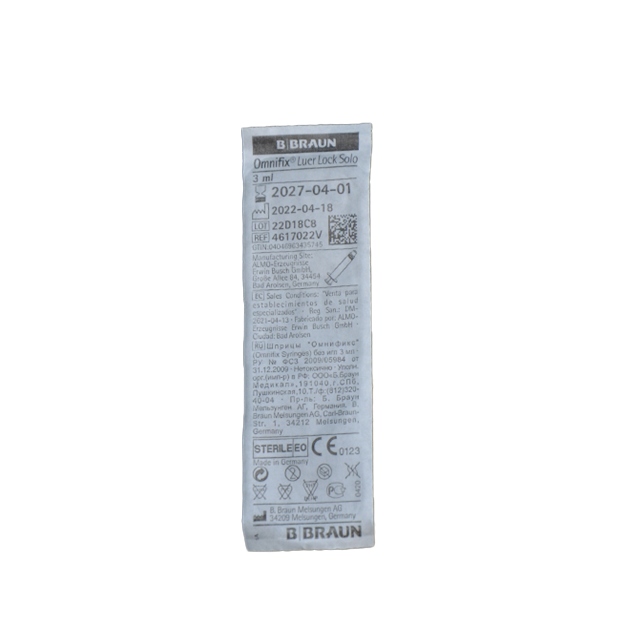 Omnifix Spritze, 3ml, LuerLock, zentrisch 100 Stk.
