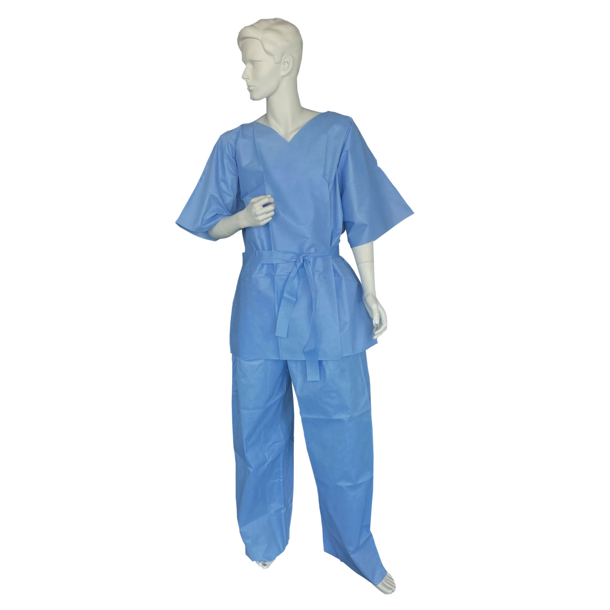 Einwegbekleidung 2tlg. hellblau Gr.XT Oberteil vorne offen, zum Binden inkl Kopfh&#246;rerschutz 50 Stk.