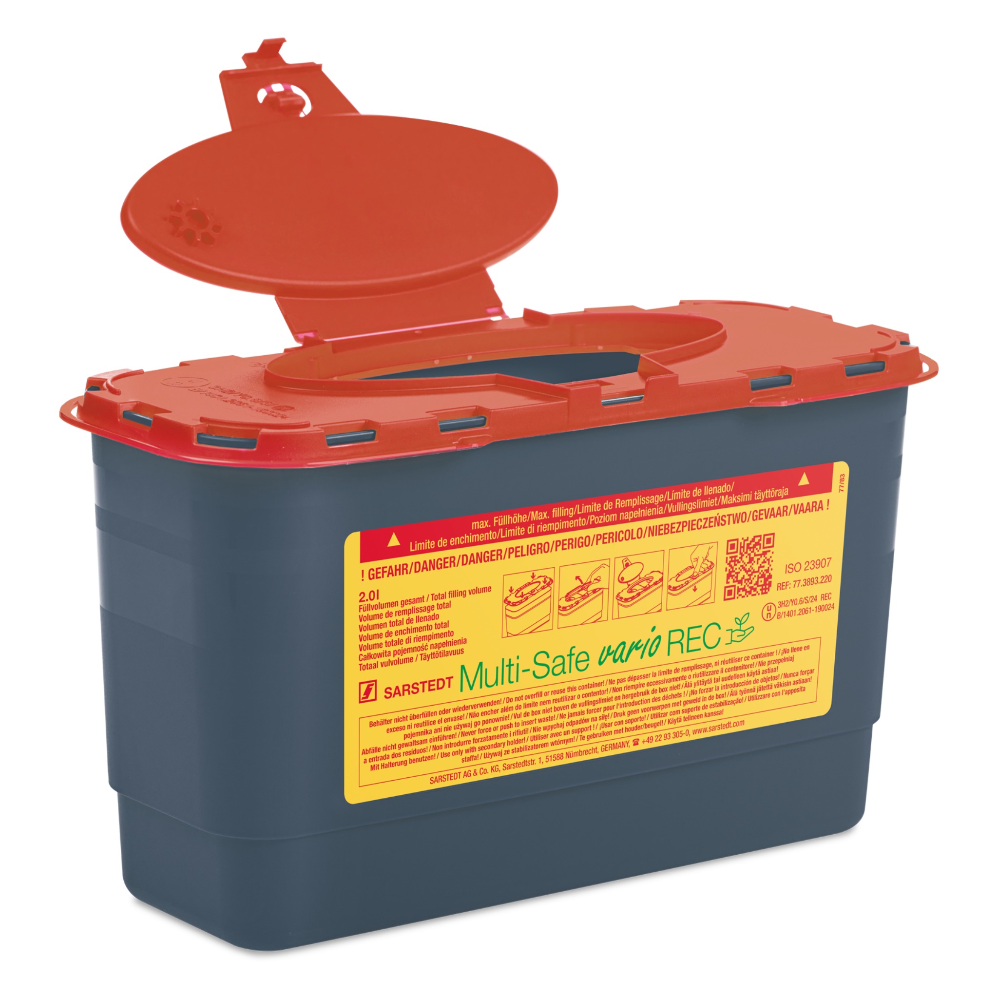 Entsorgungsbehälter, Multi-Safe vario REC, 2.000 ml, Biohazard