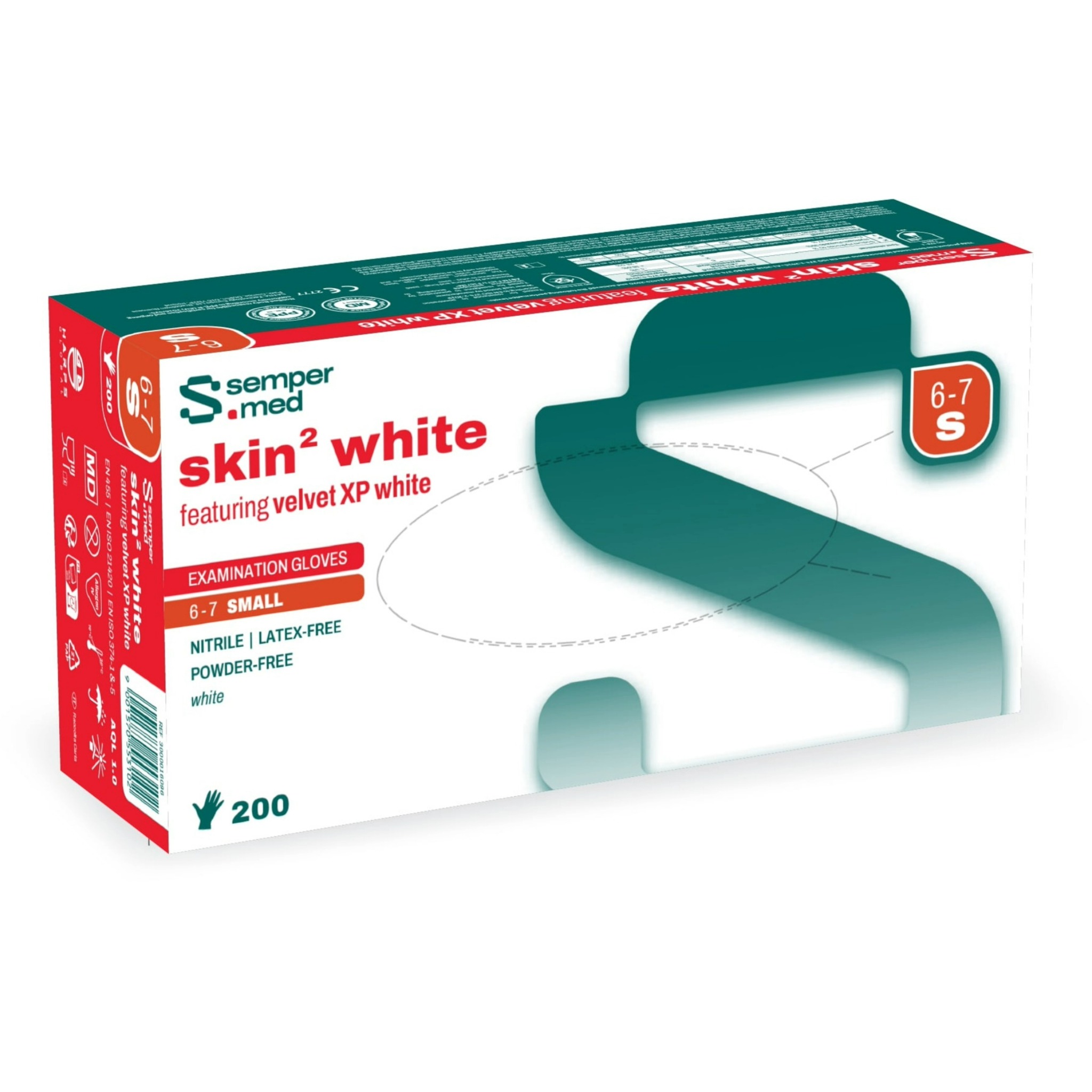 Guanti sempermed skin&#178; bianchi taglia S 200 pezzi