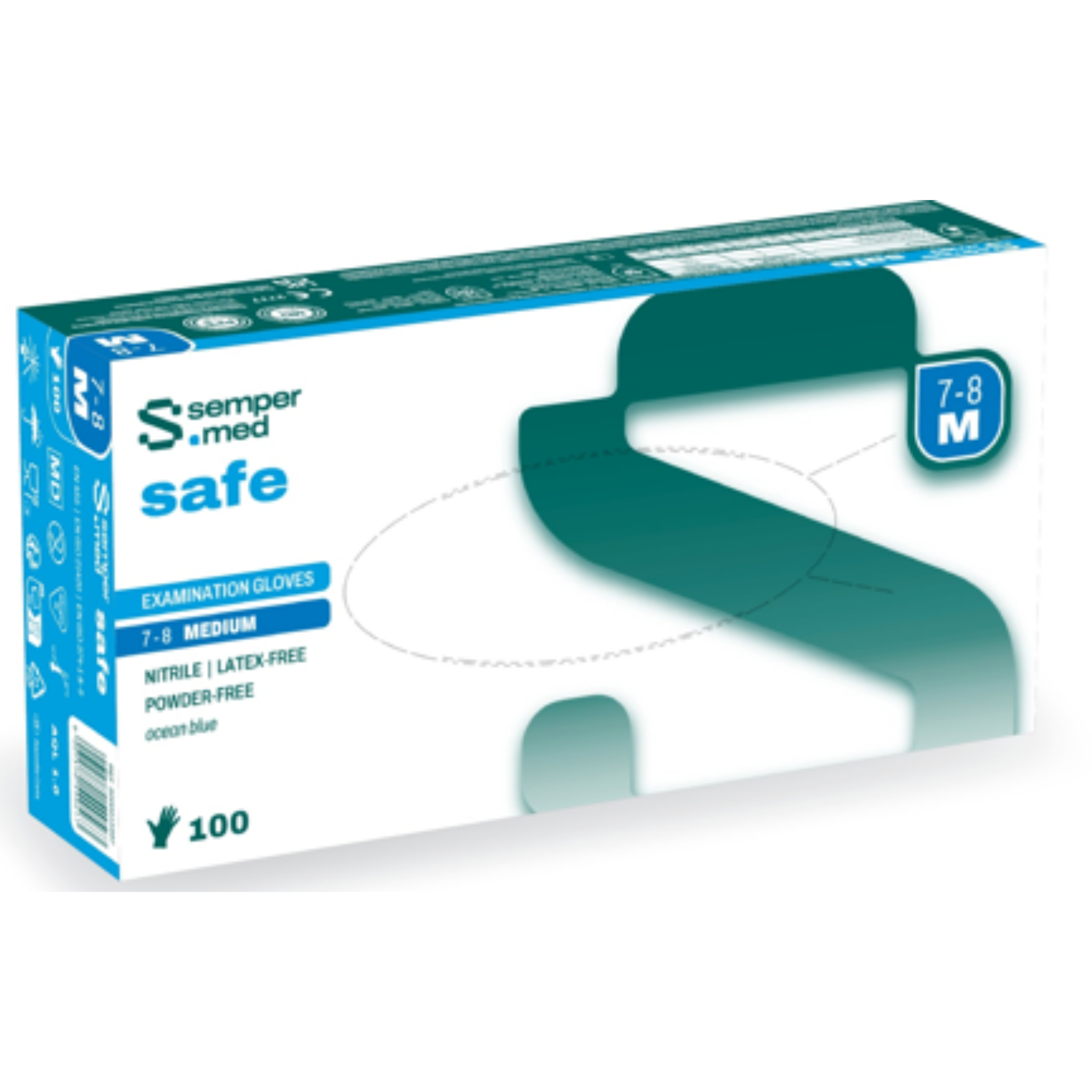 Handschuhe sempermed safe M, Nitril, blau 100 Stk.