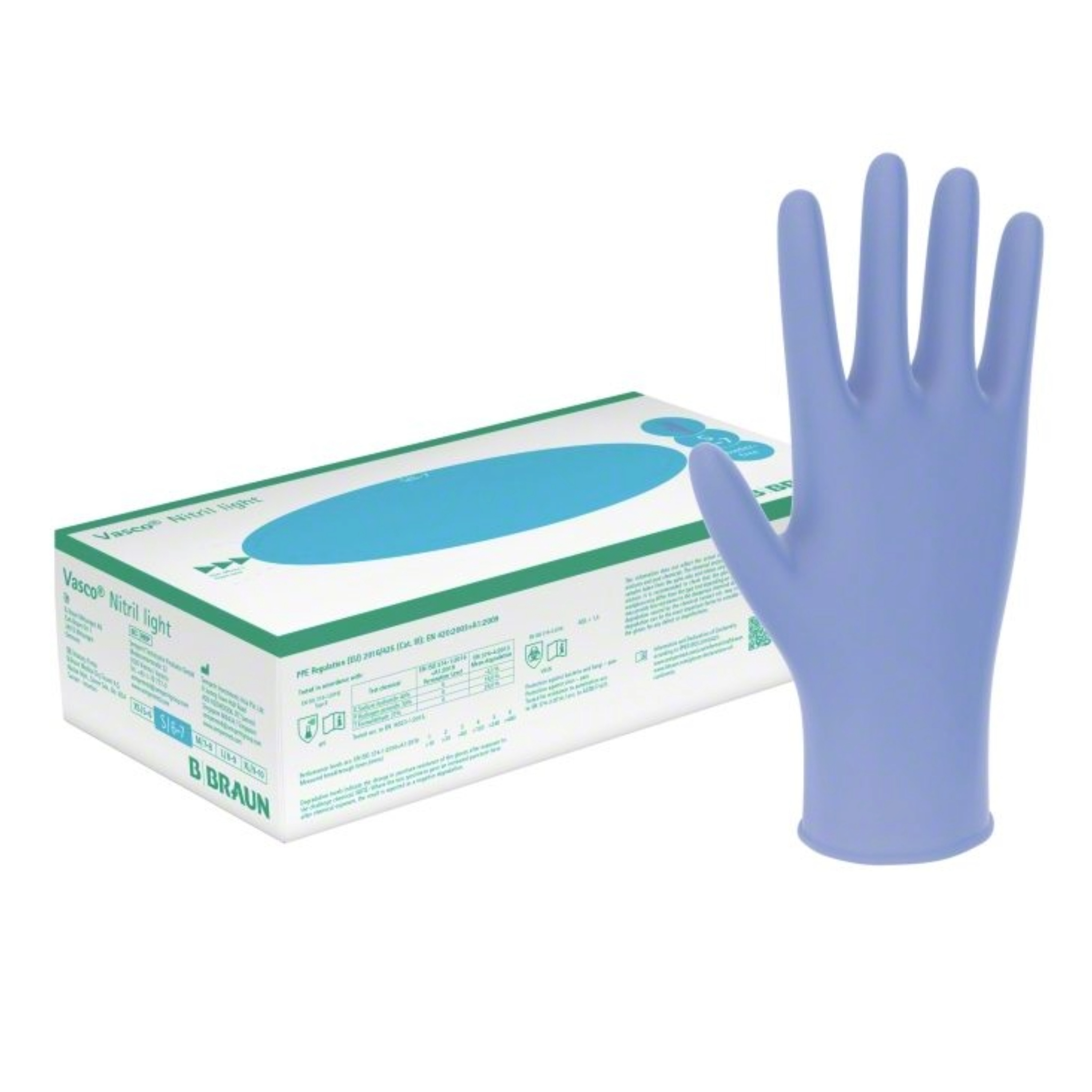 Handschuhe Vasco Nitril light blau Gr.S 100Stk.