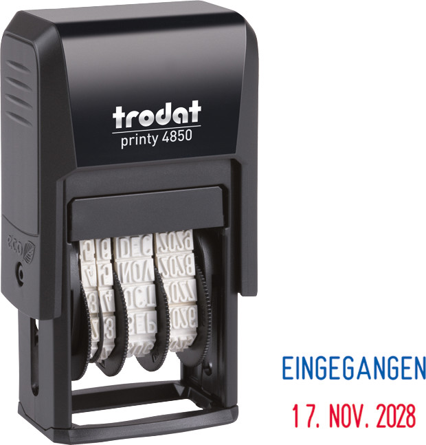 TRODAT® Printy™ 4850/L, Datumstempeltext: Eingegangen