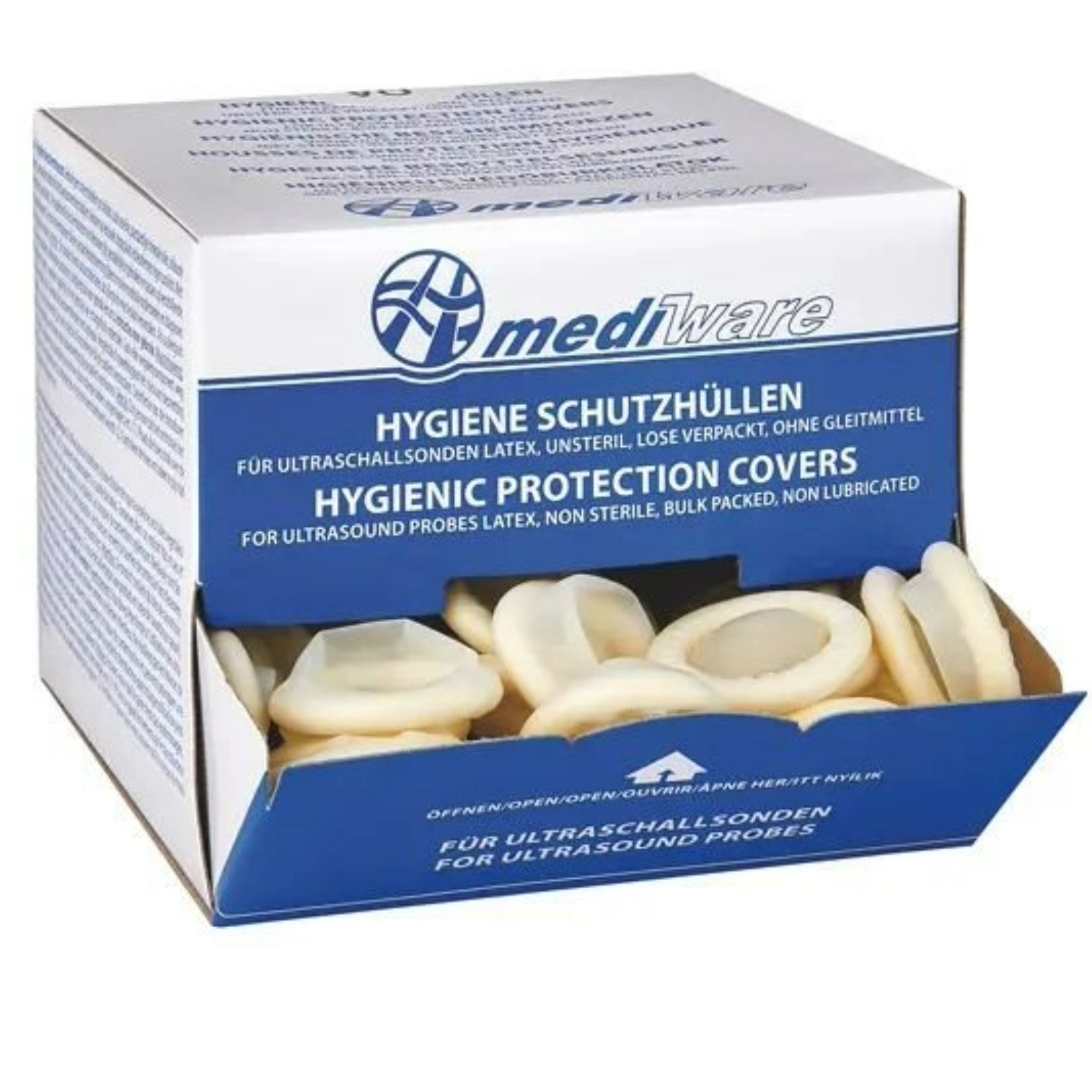 Hygiene Schutzh&#252;llen f&#252;r Ultraschallsonden, latex, unsteril, 28mm / 144 Stk.
