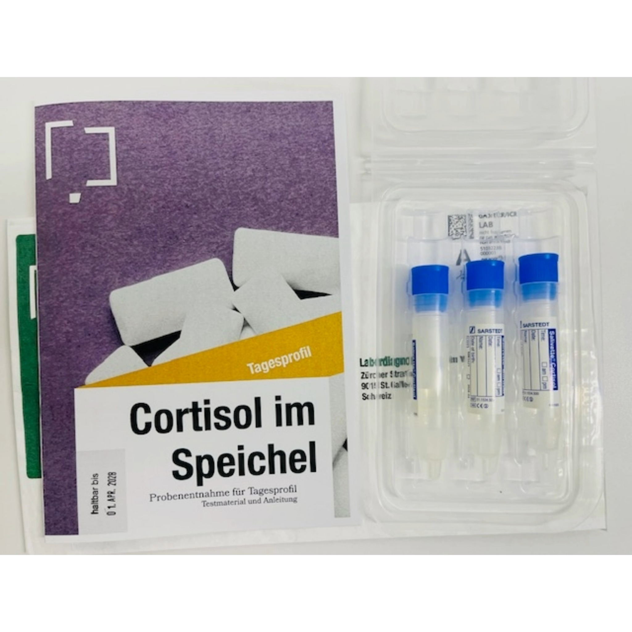 Cortisol-Tagesprofil im Speichel (3 Abnahmen), Entnahmeset / 1 Stk.