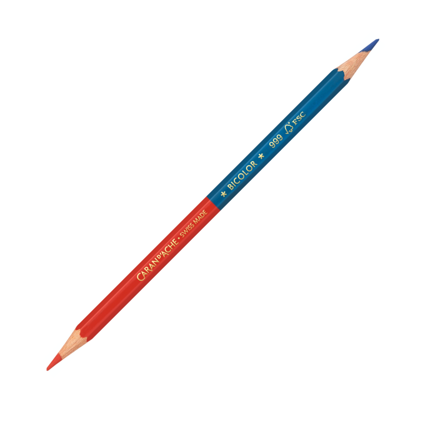 Rot-Blau Stift Caran d`ache bicolor 999-1Stk.