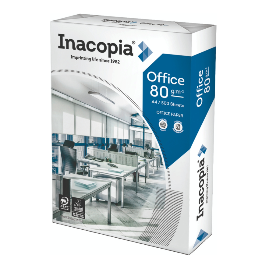 Carta 80g A4 Inacopia office bianco alto 5x500Bl.