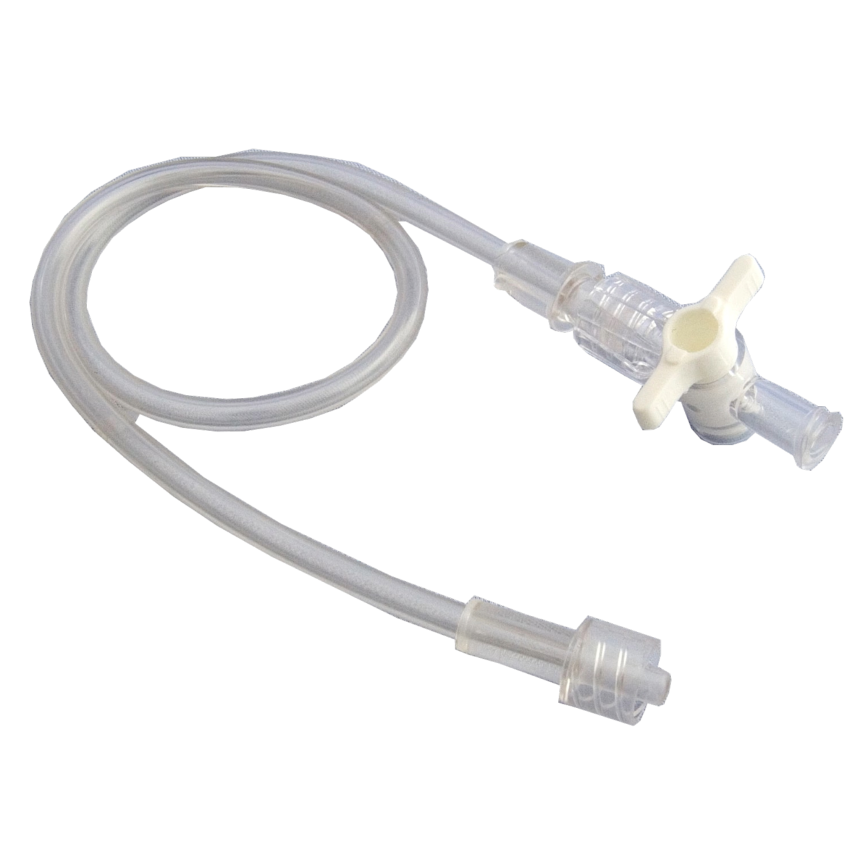 Einweghahn mit 30cm Verl&amp;#228;ngerung Luer Lock (ohne Ventil)