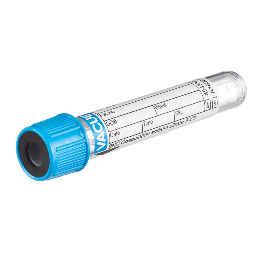 VACUETTE&amp;#174; TUBE 3.5 ml 9NC Coagulation Trisodium Citrate 3.2% 13x75 blue cap/black ring