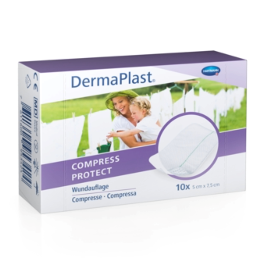 Dermaplast, Mehrlagige Wundkompresse 5x7.5cm, 10Stk.