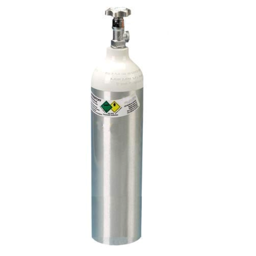 MRI-compatible 2-litre oxygen cylinder, light and corrosion-resistant