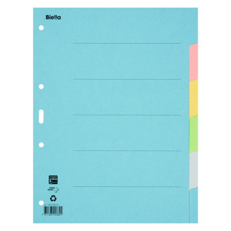 BIELLA Register A4 farbig, 6-teilig, Karton / 1 Stk.