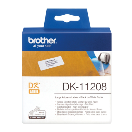 Etichette Brother DK-11208, 38 mm x 90 mm.