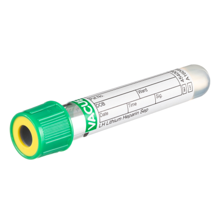 TUBI VACUETTE&#174; 3,5 ml LH Separatore litio eparina, 13x75 tappo verde-anello giallo / 50 pz.