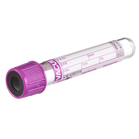 VACUETTE&#174; R&#214;HRCHEN 4 ml K3E K3EDTA, 13x75 lila Kappe-schwarzer Ring, PREMIUM / 50 Stk.