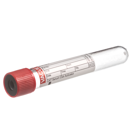 VACUETTE® RÖHRCHEN 9 ml CAT Serum ohne Trenngel Separator, 16x100 rote Kappe-schwarzer Ring