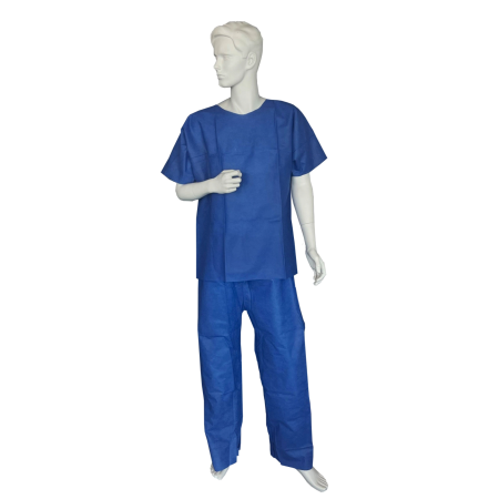 Einwegbekleidung 2tlg. navyblau Gr. L/XL inkl. Kopfh&#246;rerschutz 50 Stk.