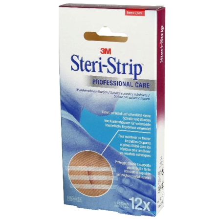 3M Steri Strip Wundverschlussstreifen, weiss, steril, 6x75mm - 12x3 St&#252;ck