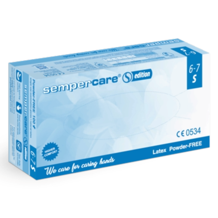 Sempercare Edition Handschuhe, Latex, puderfrei, unsteril, Gr&#246;sse S, 100 Stk