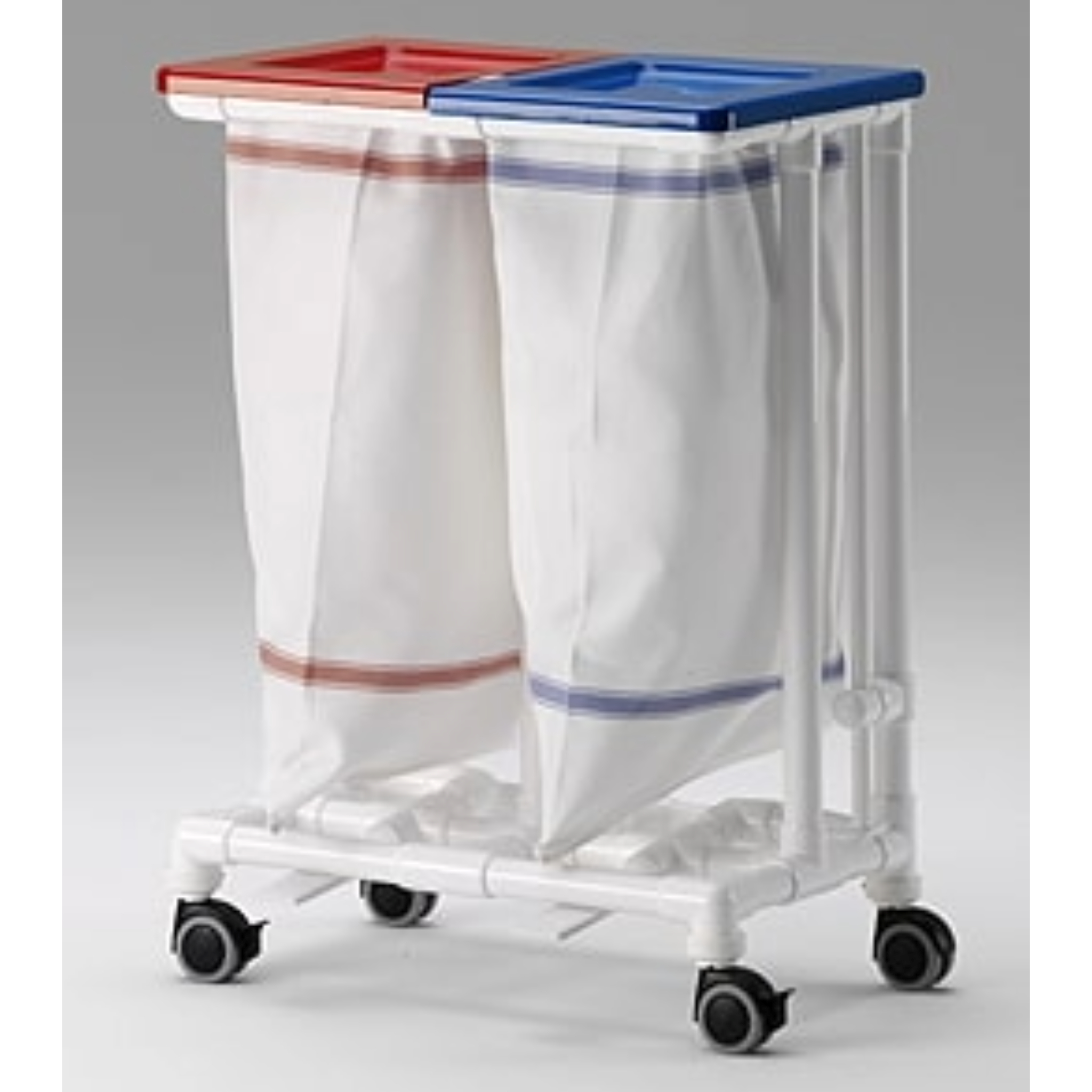 Portabiancheria MRT doppio con coperchio, apertura del coperchio a pedale