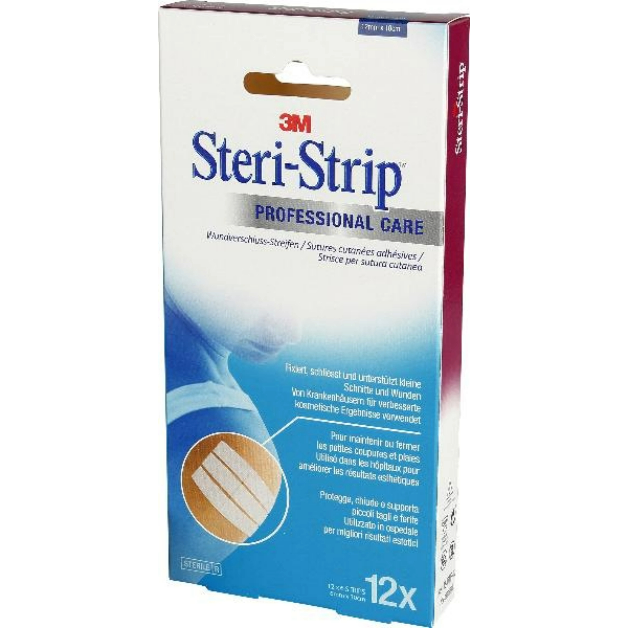 Strisce di chiusura 3M Steri Strip, bianche, sterili, 12x100 mm - 12x6 pezzi