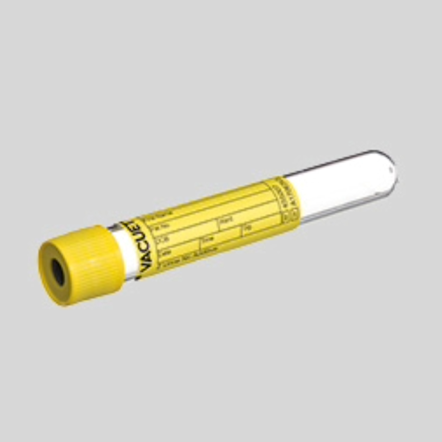 VACUETTE&amp;#174; TUBE 10 ml, urine sans additif, 16x100 bouchon jaune-anneau jaune, fond rond, non stri&amp;#233;