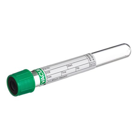 VACUETTE&#174; TUBE 6 ml LH h&#233;parine de lithium, 13x100 bouchon vert-anneau noir